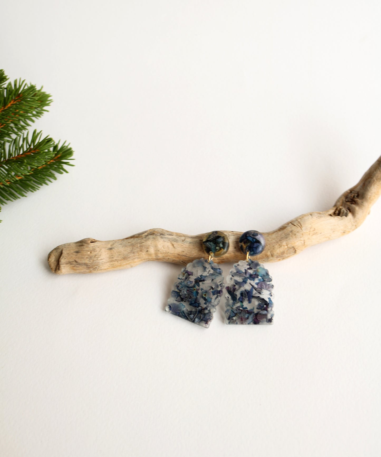 Resin Hydrangea Earrings