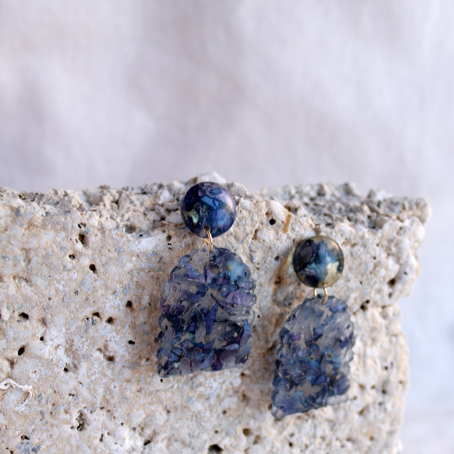 Resin Hydrangea Earrings