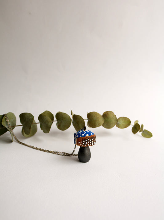 Blue & White Dot Mushroom