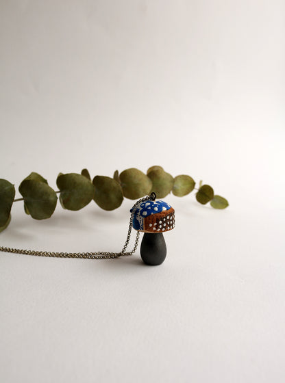 Blue & White Dot Mushroom